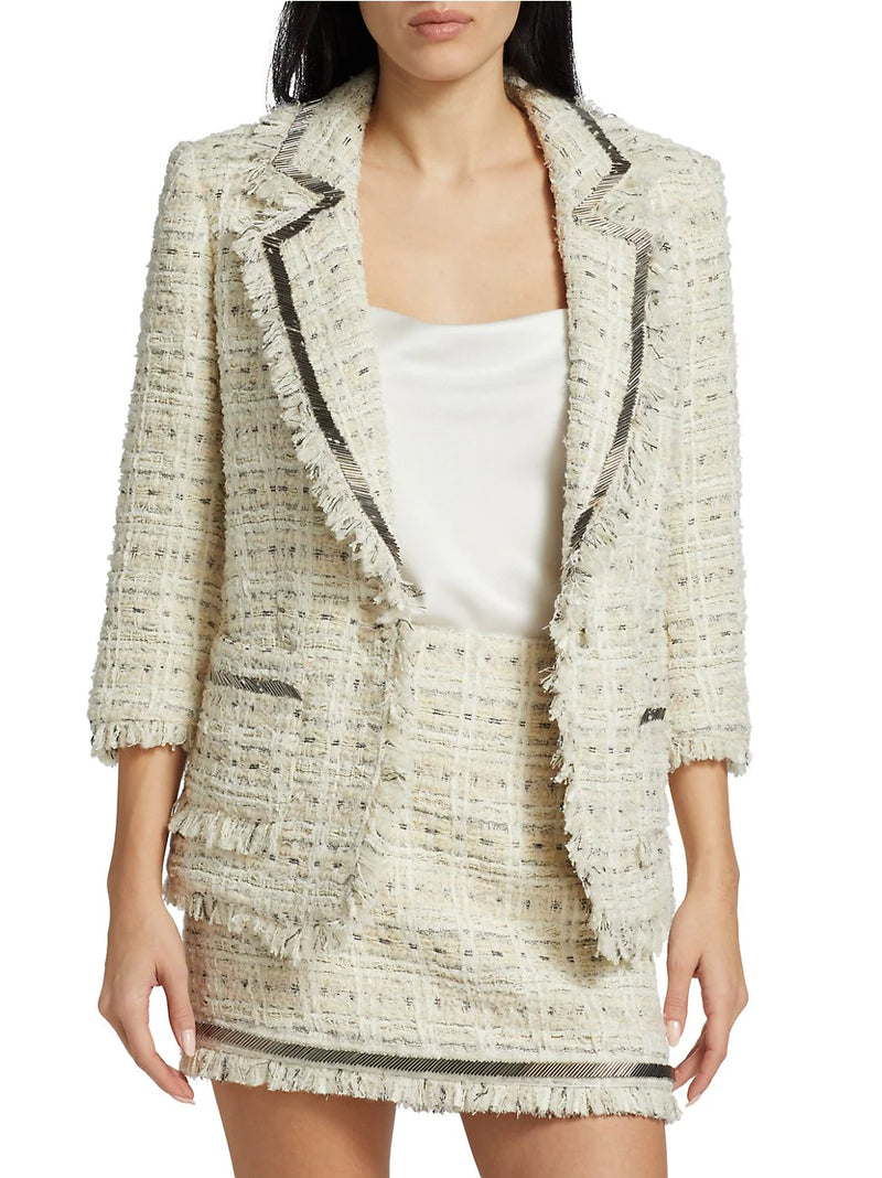 Bead-Embellished Boucle Tweed Blazer-cinq a sept-Maison Femme Boutique