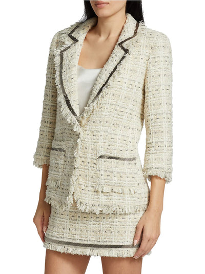 Bead-Embellished Boucle Tweed Blazer-cinq a sept-Maison Femme Boutique
