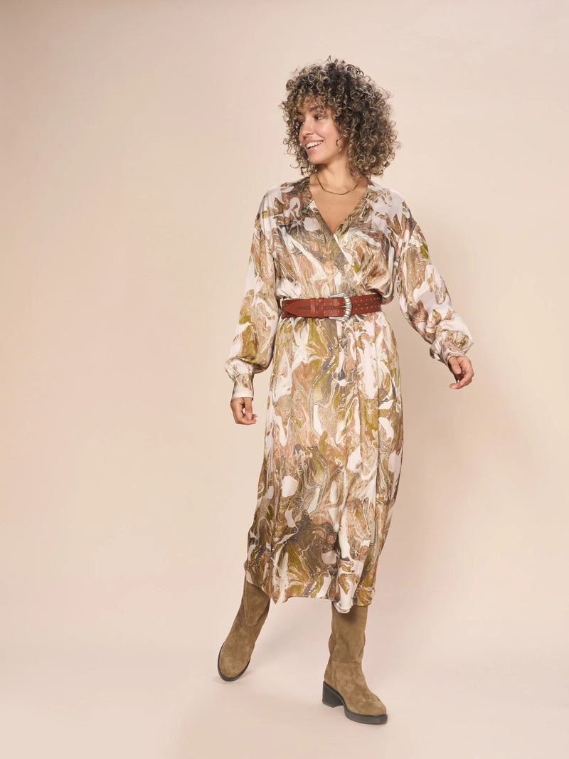 Markella Marble Wrap Dress-Mos Mosh-Maison Femme Boutique