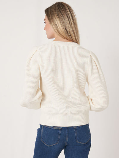 Rib Knit Merino Wool Pullover-Repeat Cashmere-Maison Femme Boutique