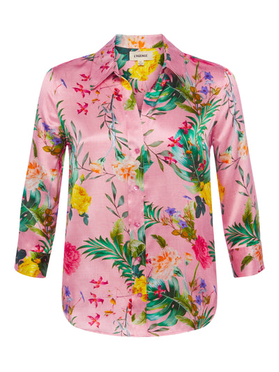 Dani Blouse In Pink Multi Tropical Floral-L'Agence-Maison Femme Boutique