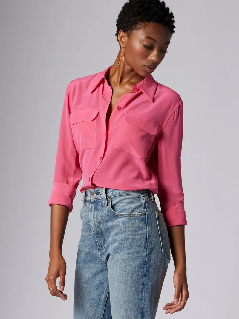 Slim Signature Silk Shirt-equipment-Maison Femme Boutique