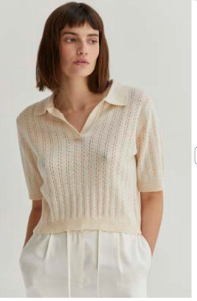 Collared Knit Sweater-Crescent-Maison Femme Boutique