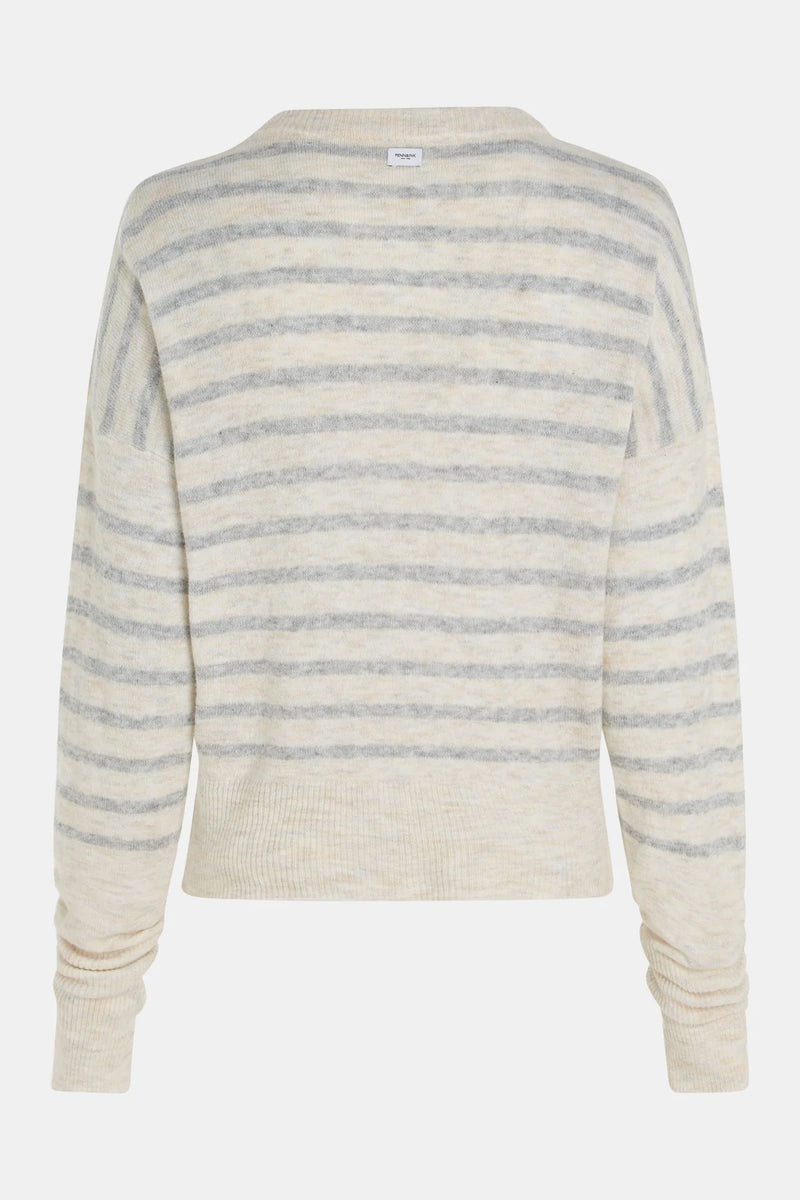 Striped Round Neck Sweater-PENN & INK-Maison Femme Boutique