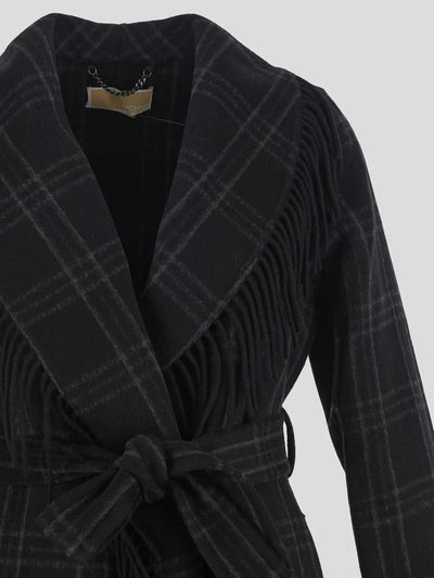 Fringe Wool Blend Belted Coat-Michael Kors-Maison Femme Boutique