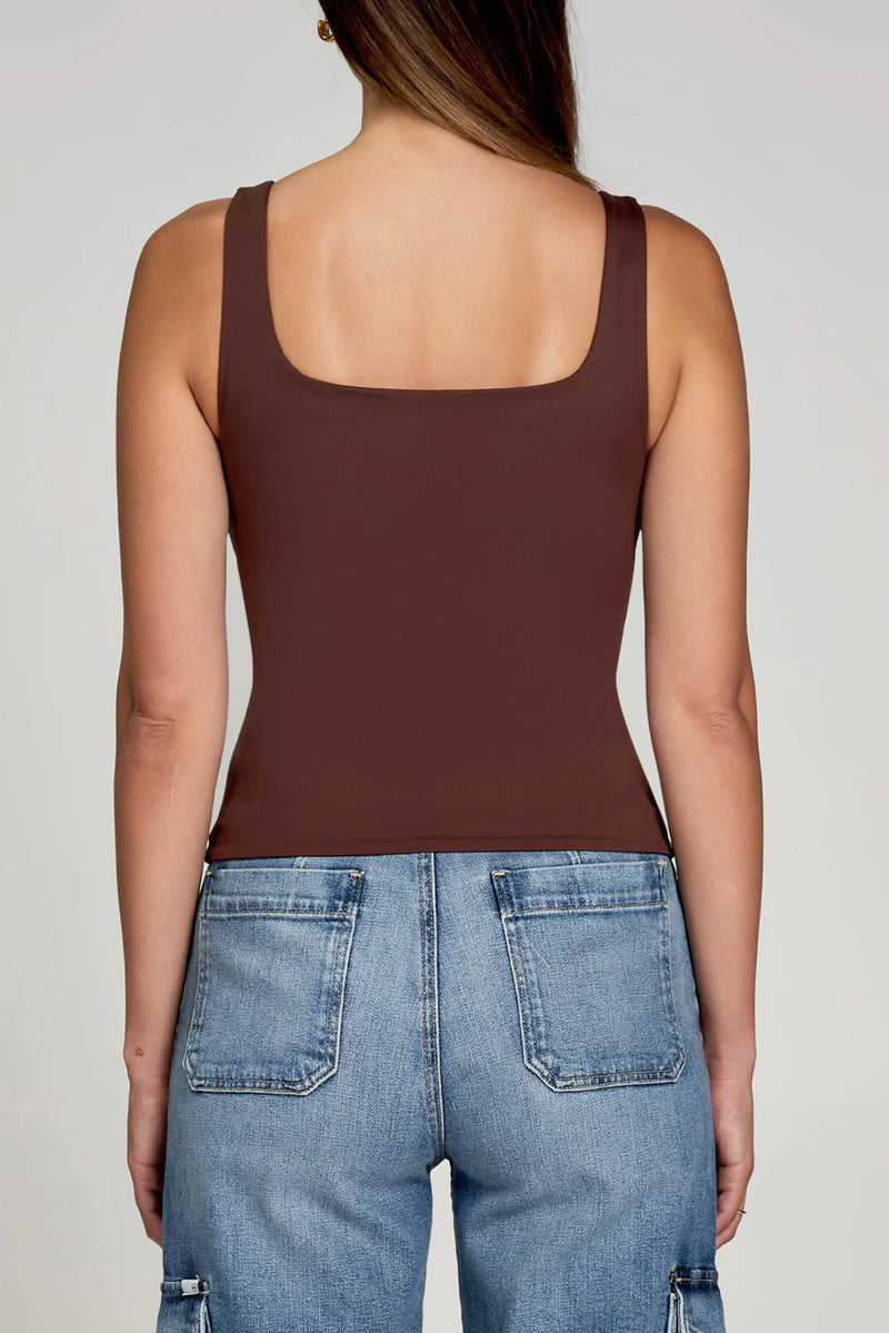 Body Hug Tank In Chocolate-Pure And Simple-Maison Femme Boutique