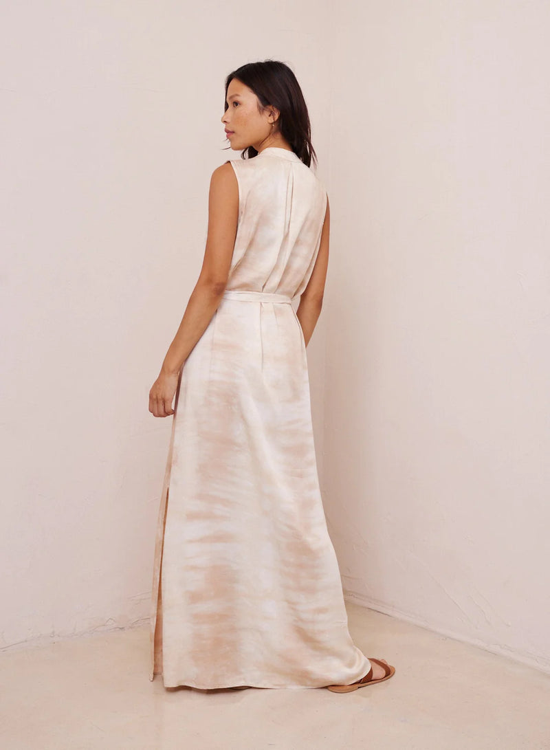 Satin Side Slit Maxi Dress - Dune Dye-Bella Dahl-Maison Femme Boutique