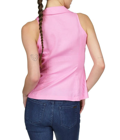 Button Up Halter Top Linen Blen- Pink-Michael Kors-Maison Femme Boutique