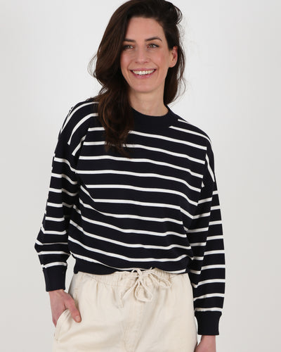 Navy Striped Pullover-PENN & INK-Maison Femme Boutique