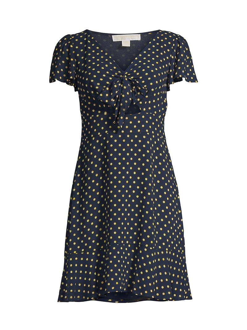 Cutout Polka-Dot Georgette Mini Dress-Michael Kors-Maison Femme Boutique