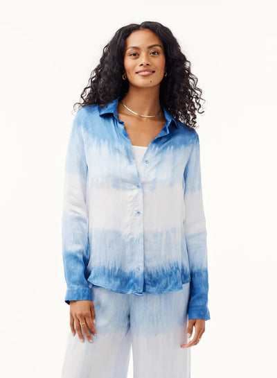 Button Down Shirt Mykonos Blue-Bella Dahl-Maison Femme Boutique