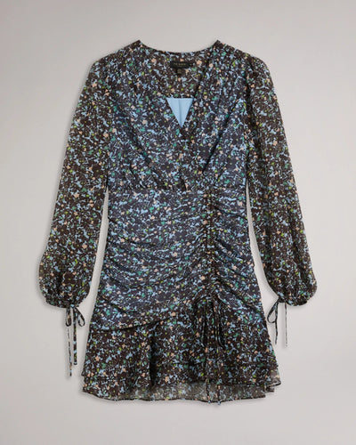 Cherela Printed Long Sleeve Mini Dress-Ted Baker-Maison Femme Boutique