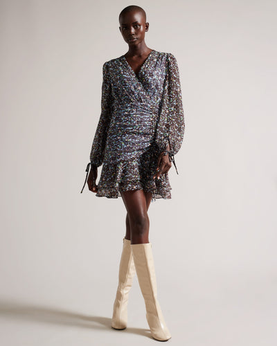 Cherela Printed Long Sleeve Mini Dress-Ted Baker-Maison Femme Boutique