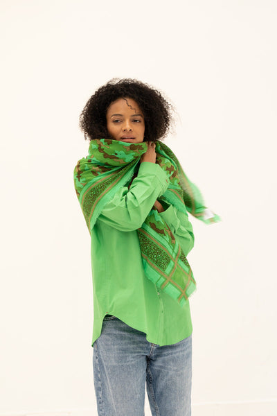 Green Cotton Shirt-Moment Amsterdam-Maison Femme Boutique
