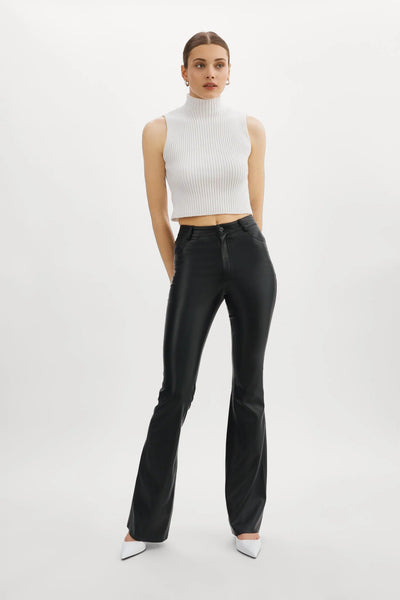 Kaida Faux Leather Flare Pants-LAMARQUE-Maison Femme Boutique