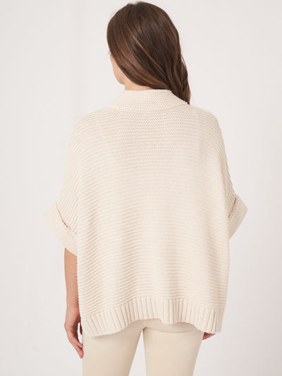 Knitted Cotton Poncho-Repeat Cashmere-Maison Femme Boutique