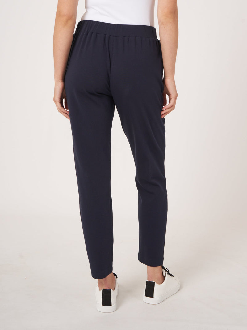 Navy Cotton Knit Pants-Repeat Cashmere-Maison Femme Boutique