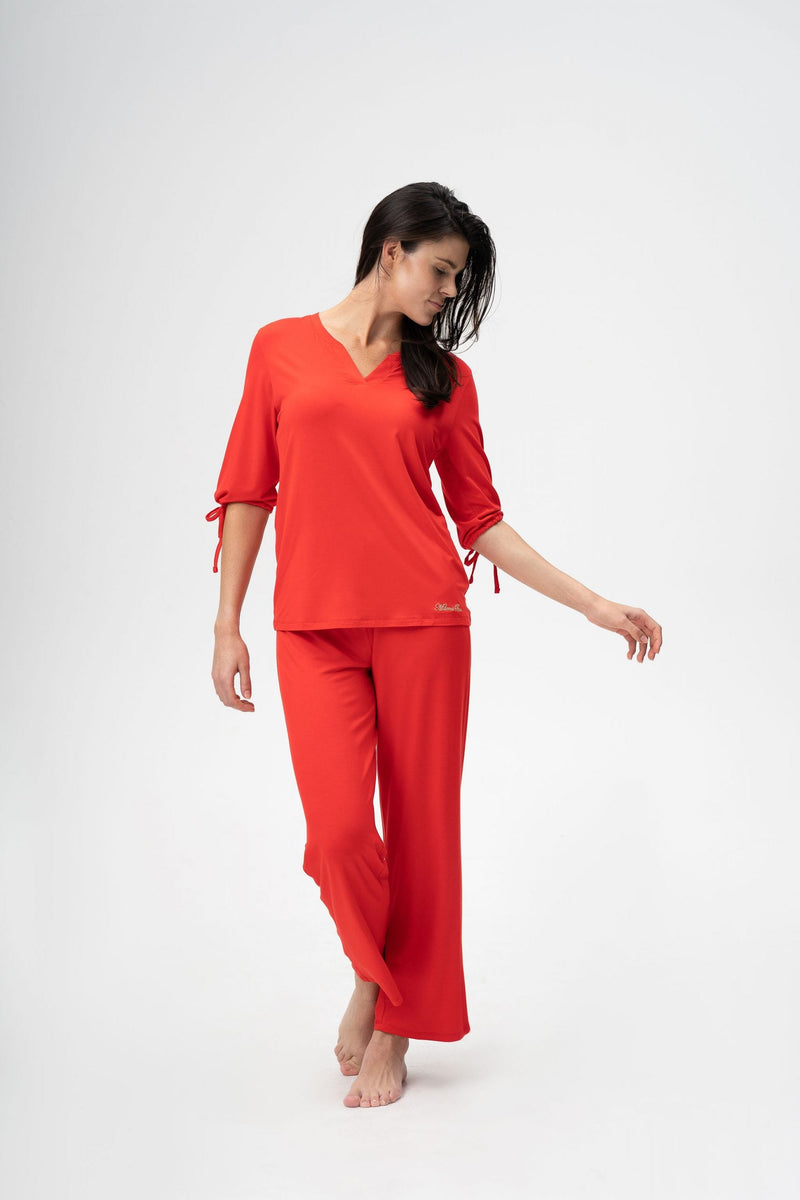 Rouge Bamboo Pajama Set-Maison Femme Boutique-Maison Femme Boutique